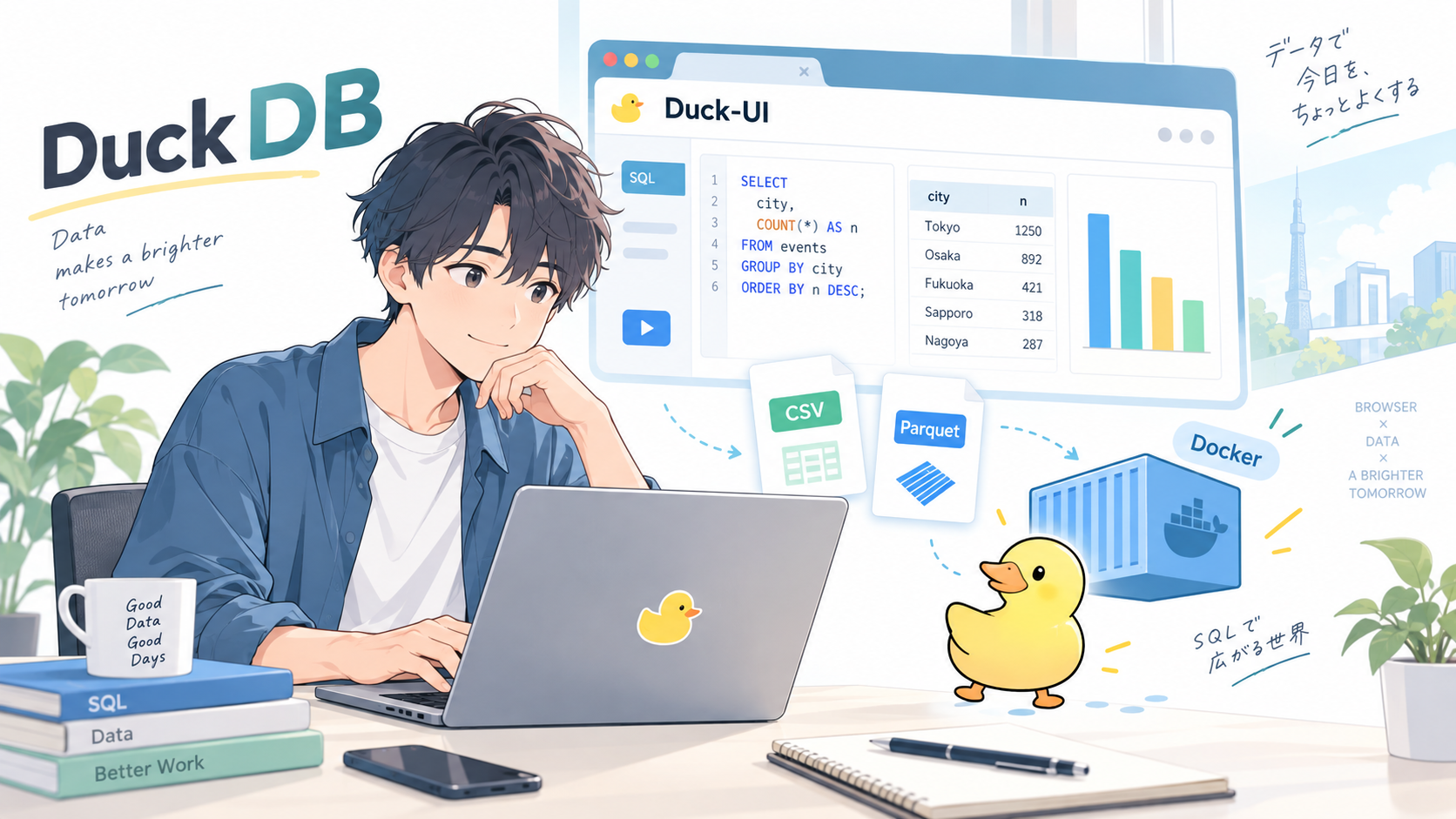 DuckDBをブラウザで使う ― Duck-UIをDockerで構築してCSV・ParquetをSQL分析する