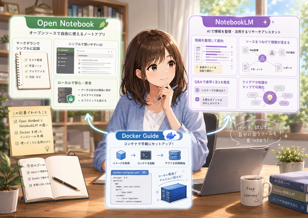 Open Notebookとは？NotebookLMとの違い、Docker導入、OCR・4人音声講義まで徹底解説